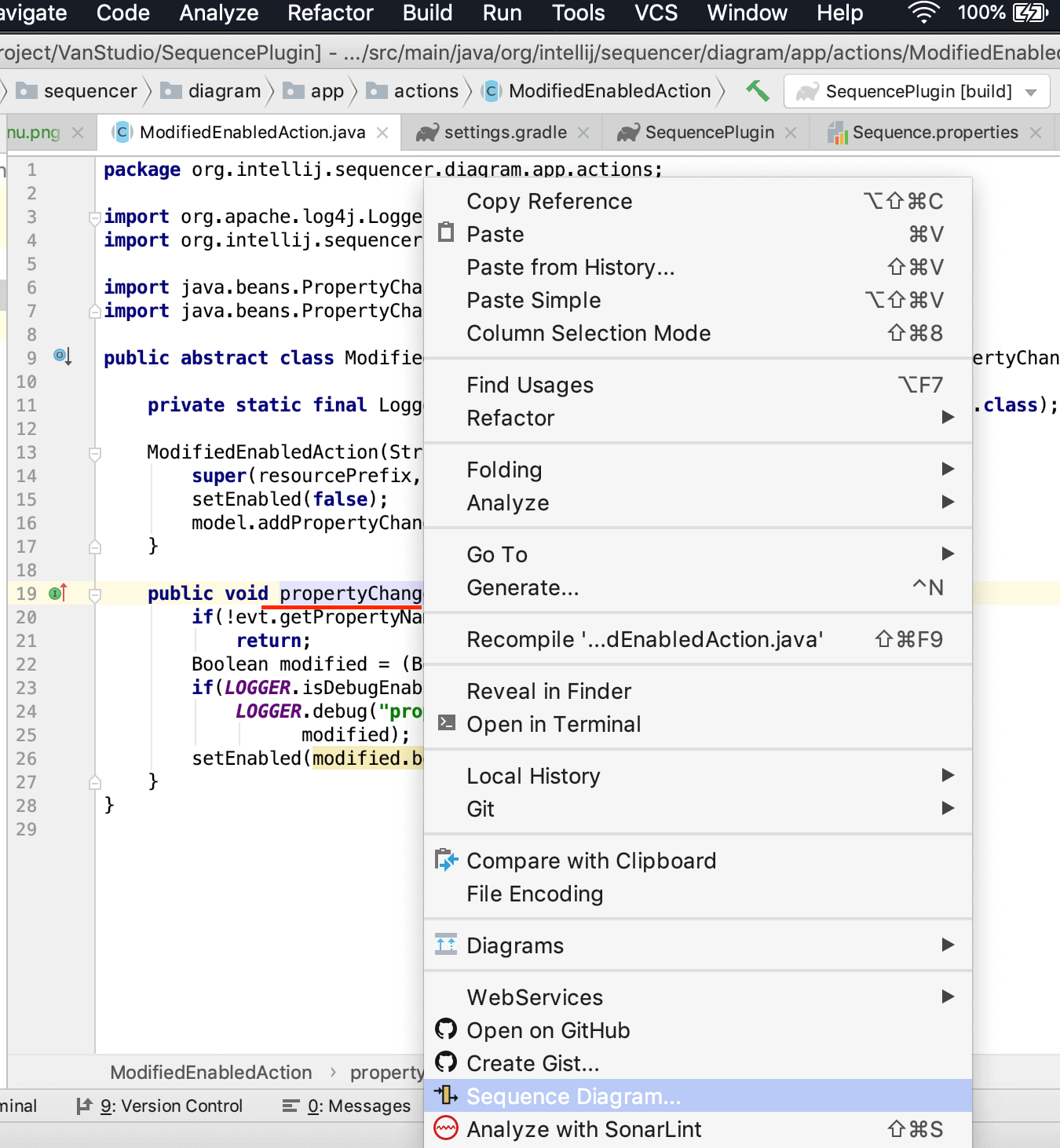 sequence diagram generator intellij